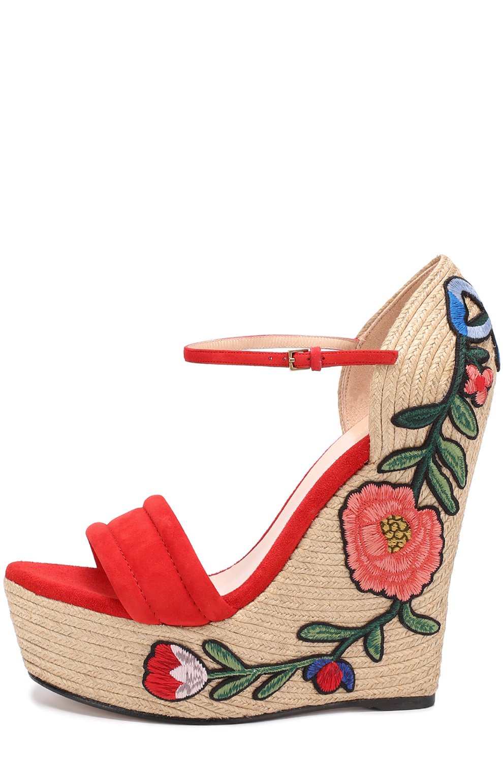 Замшевые босоножки barbette на танкетке с нашивками GUCCI, арт. 454303/C2000, фото 3