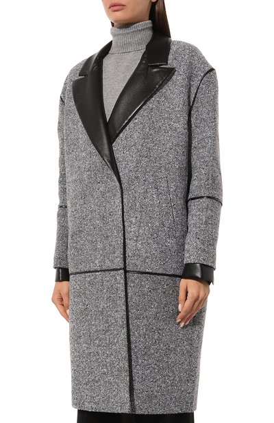 Шерстяное пальто SEVEN LAB черно-белого цвета по цене 43680 руб., арт. SCP.17.120.361, фото 3 Шерстяное пальто SEVEN LAB, арт. SCP.17.120.361, фото 3