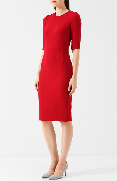 Однотонное приталенное платье из шерсти DOLCE & GABBANA, арт. F66B6T/FU2TZ, фото 3