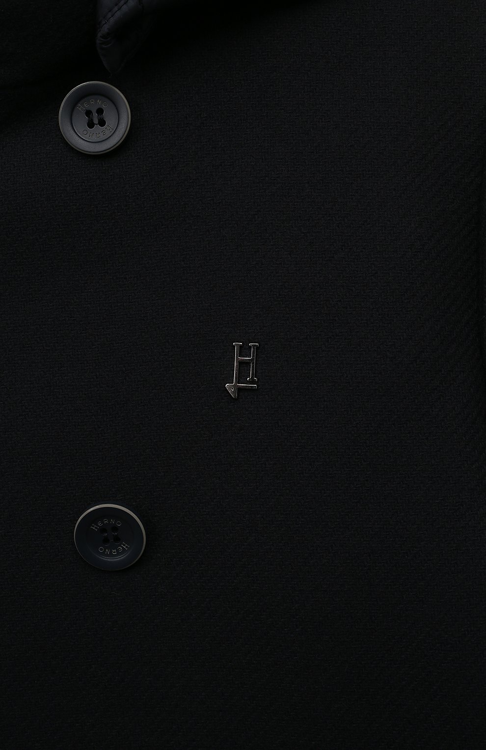 Шерстяное пальто HERNO темно-синего цвета по цене 65800 руб., арт. PE000001B/33344/10A-14A, фото 3 Шерстяное пальто HERNO, арт. PE000001B/33344/10A-14A, фото 3