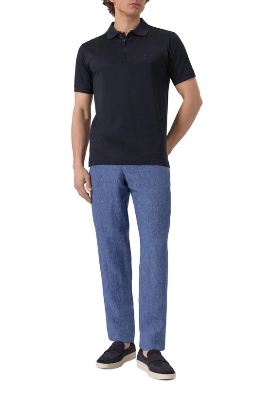 Льняные брюки Emporio Armani EM000496/TE10410 Синий  EM000496/TE10410 Фото 2