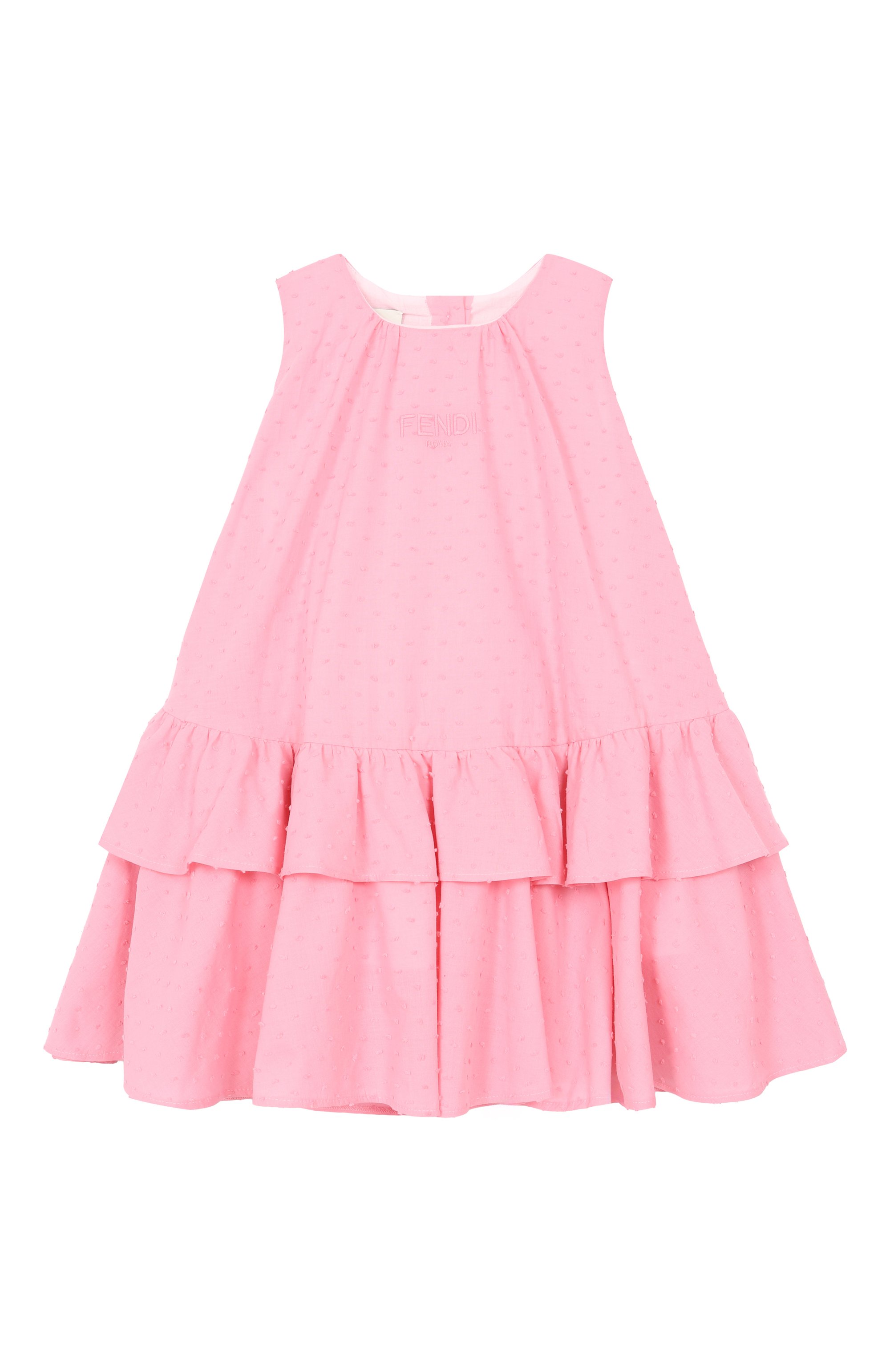 Хлопковое платье FENDI розового цвета по цене 59950 руб., арт. BFB593/AVW5, фото 1 Хлопковое платье FENDI, арт. BFB593/AVW5, фото 1