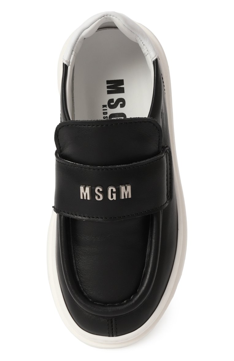 Детские кожаные слипоны MSGM KIDS черного цвета, арт. 79835/VAR2/28-35 | Фото 4 (Материал сплава: Проставлено; Материал внутренний: Натуральная кожа; Материал внешний: Натуральная кожа; Нос: Не проставлено)
