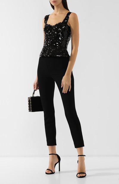 Топ с пайетками DOLCE & GABBANA черного цвета по цене 196500 руб., арт. F71J4T/FLSA8, фото 2 Топ с пайетками DOLCE & GABBANA, арт. F71J4T/FLSA8, фото 2
