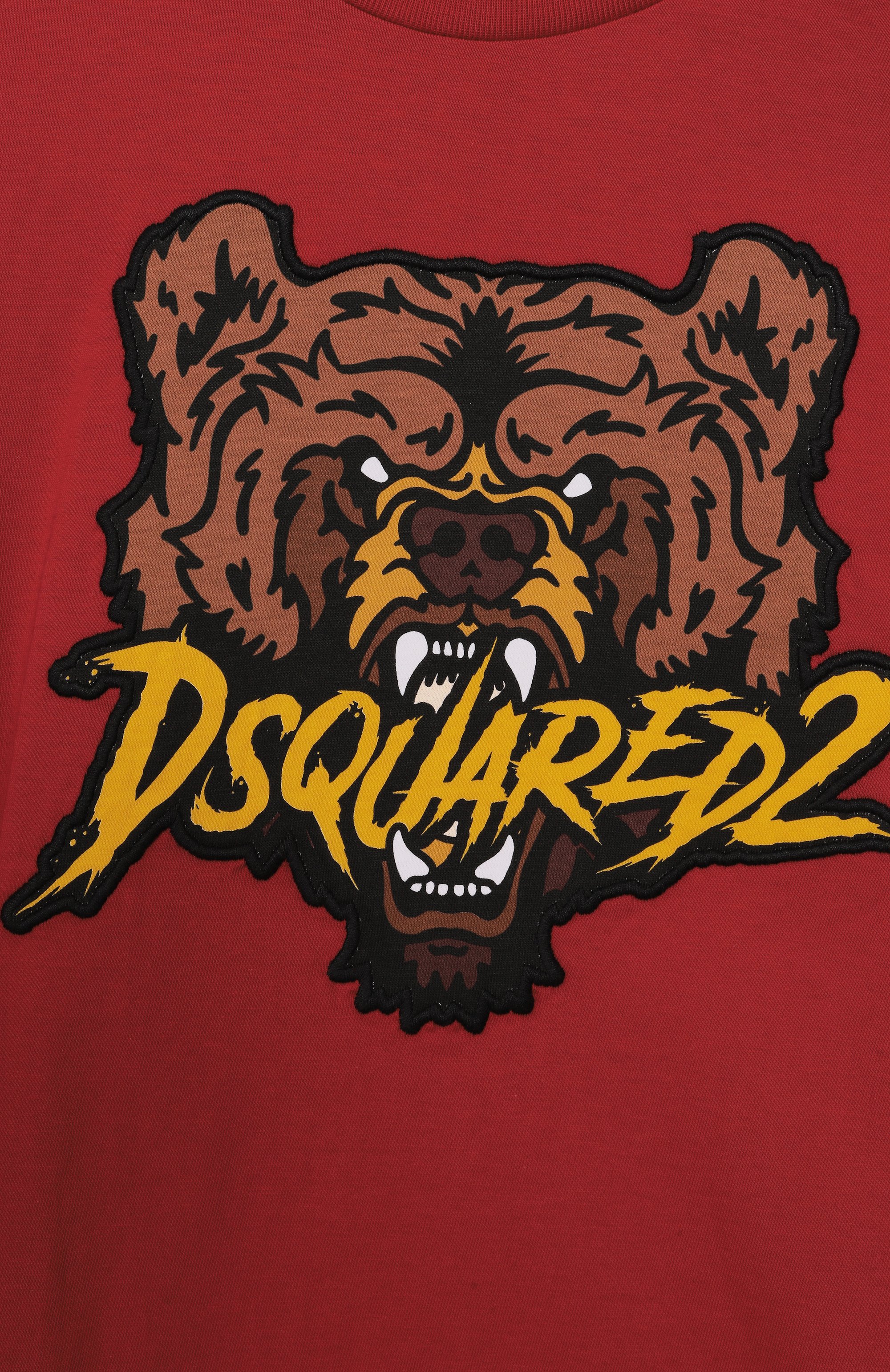 Хлопковая футболка DSQUARED2 красного цвета по цене 15750 руб., арт. DQ2983/D004G, фото 3 Хлопковая футболка DSQUARED2, арт. DQ2983/D004G, фото 3