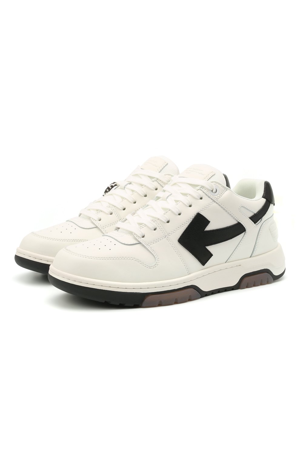 Кожаные кеды out of office OFF-WHITE белого цвета по цене 43800 руб., арт. 0MIA189R21LEA0010110, фото 1 Кожаные кеды out of office OFF-WHITE, арт. 0MIA189R21LEA0010110, фото 1