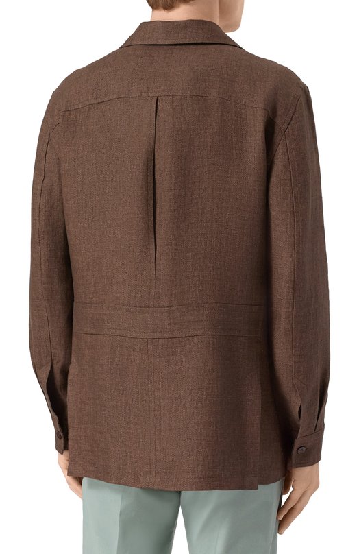 Льняная куртка-рубашка Stefano Ricci SP008166/VT0002 Коричневый  SP008166/VT0002 Фото 4