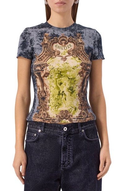 Хлопковая футболка JEAN PAUL GAULTIER разноцветного цвета по цене 37800 руб., арт. 25/04-W-T0301/J013P, фото 3 Хлопковая футболка JEAN PAUL GAULTIER, арт. 25/04-W-T0301/J013P, фото 3