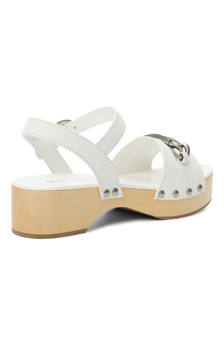 Кожаные сандалии MIU MIU, арт. 5Z714D-UZE-F0009, фото 3