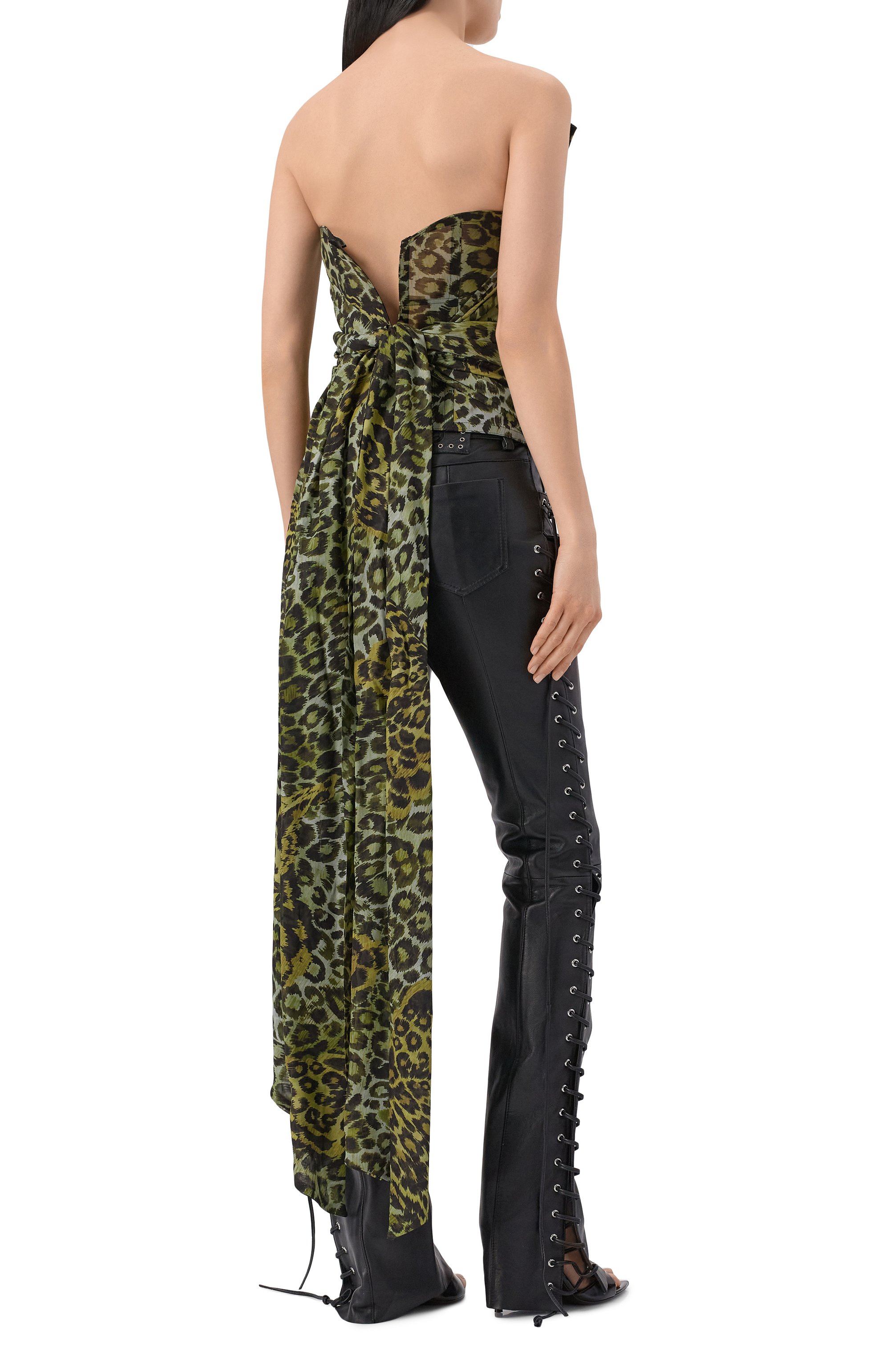 Топ-корсет из вискозы BLUMARINE зеленого цвета по цене 187500 руб., арт. 4C240A, фото 3 Топ-корсет из вискозы BLUMARINE, арт. 4C240A, фото 3