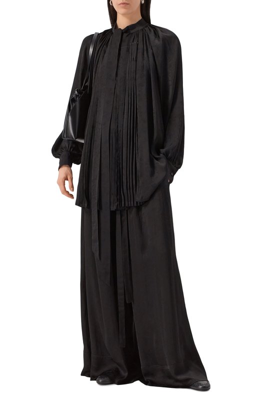 Блузка из вискозы и шелка Ann Demeulemeester B0012787/FA611 Чёрный  B0012787/FA611 Фото 2