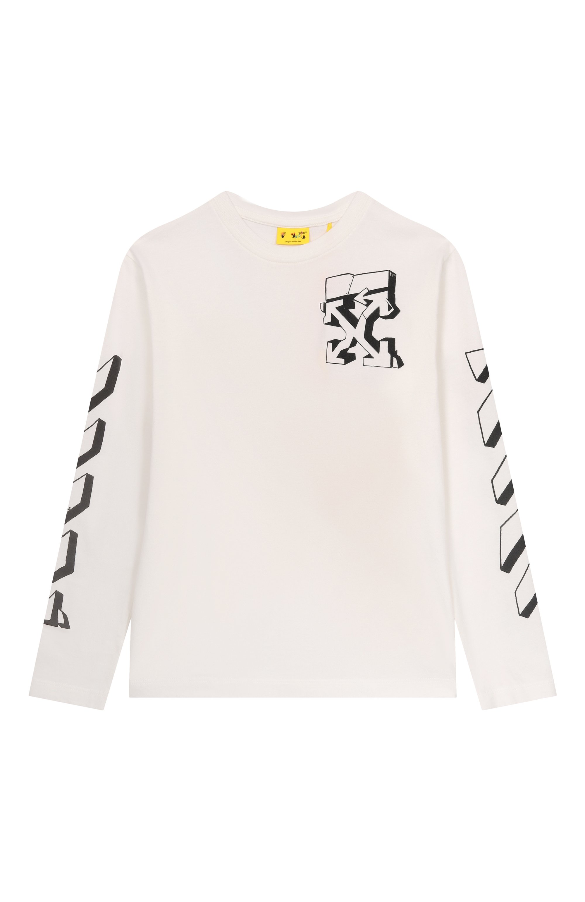 Хлопковый лонгслив OFF-WHITE кремового цвета по цене 21500 руб., арт. 0BAB001F25JER005/4-12, фото 1 Хлопковый лонгслив OFF-WHITE, арт. 0BAB001F25JER005/4-12, фото 1