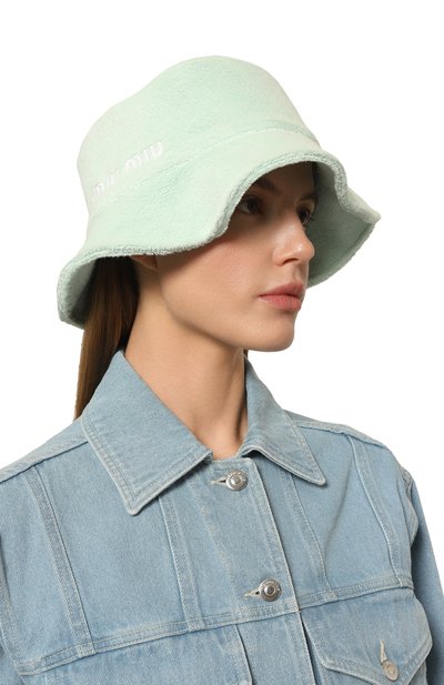 Хлопковая панама MIU MIU, арт. 5HC196-2DPO-F0934, фото 2