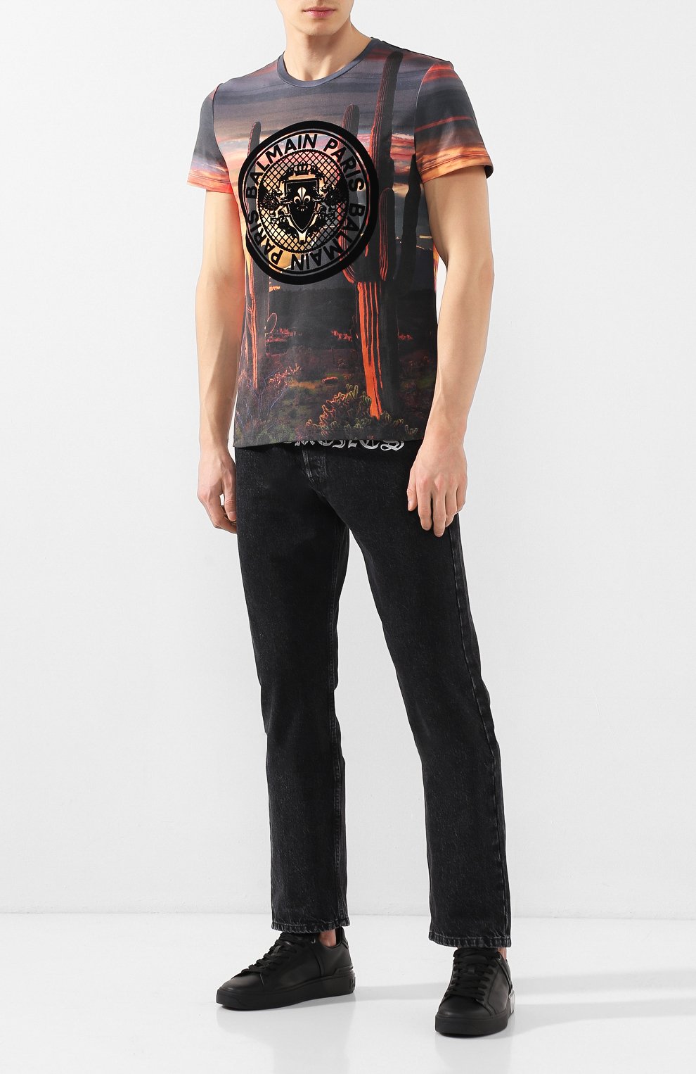 Хлопковая футболка  BALMAIN, арт. TH11601/I257, фото 2