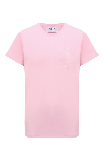 Женская хлопковая футболка SEVEN LAB, арт. T21-RCC pink