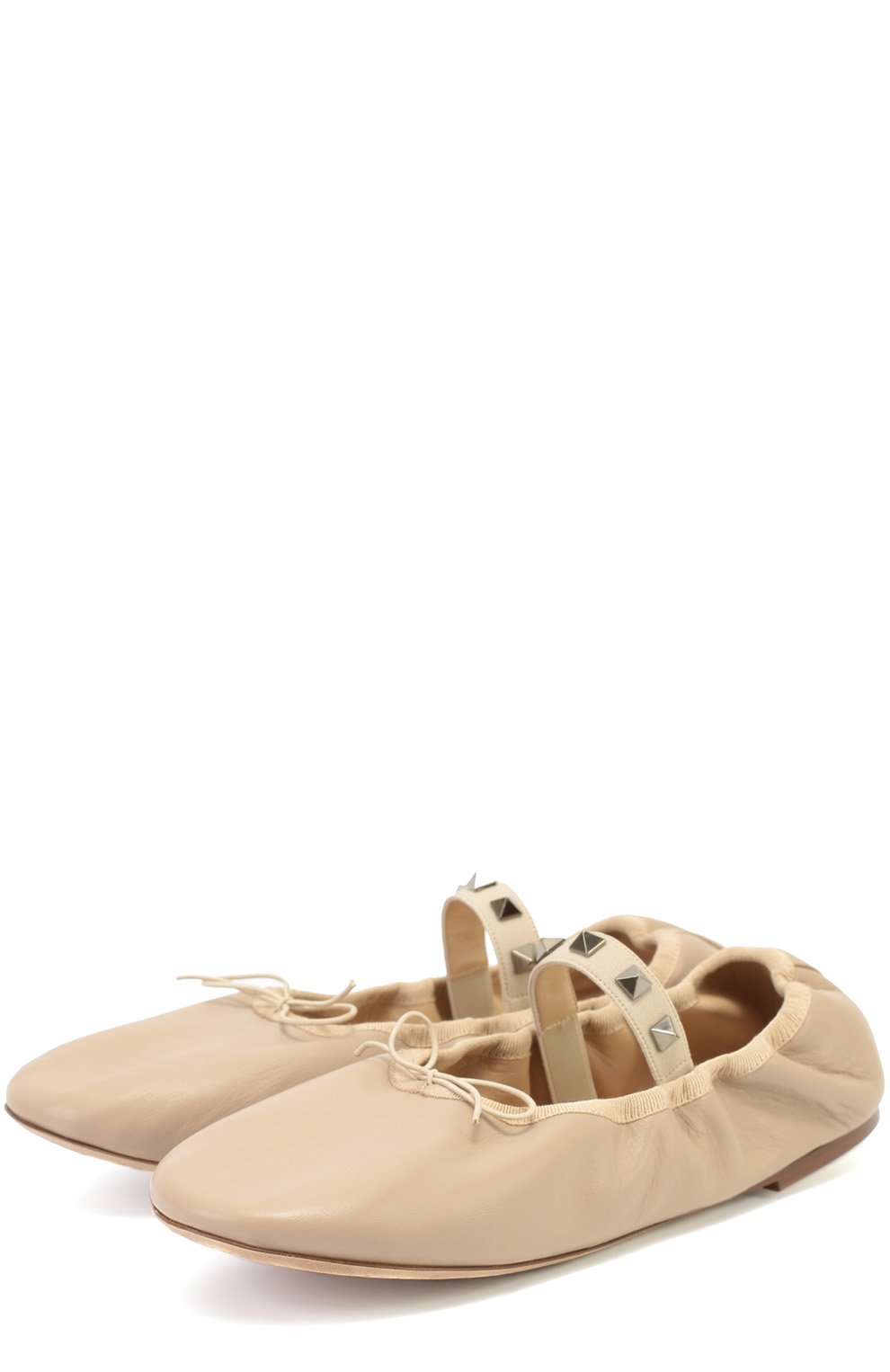 Кожаные балетки rockstud ballet с перемычкой VALENTINO, арт. LW0S0A93/GNS, фото 2