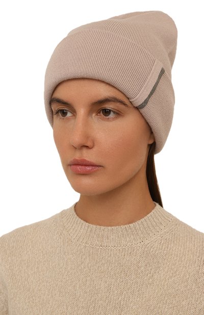 Кашемировая шапка BRUNELLO CUCINELLI светло-розового цвета по цене 68650 руб., арт. M12163199, фото 2 Кашемировая шапка BRUNELLO CUCINELLI, арт. M12163199, фото 2