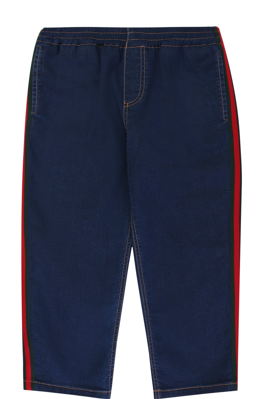Джинсы с лампасами и эластичным поясом GUCCI, арт. 475428/X9A01, фото 1