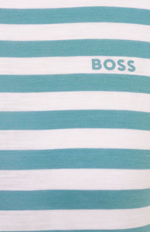 Хлопковая футболка BOSS Orange 50504192 Голубой  50504192 Фото 6