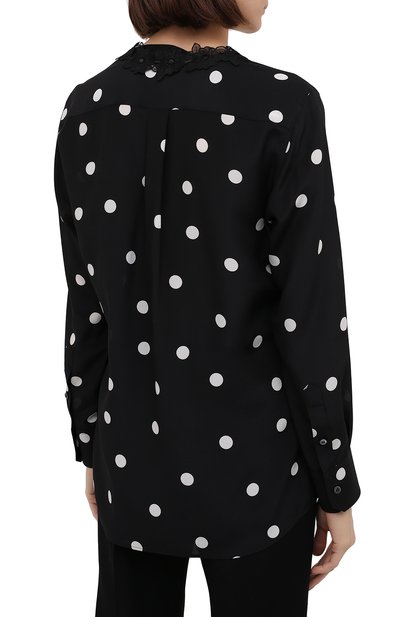 Шелковая блузка DOLCE & GABBANA черно-белого цвета по цене 135000 руб., арт. J5AAQT/HS15T, фото 4 Шелковая блузка DOLCE & GABBANA, арт. J5AAQT/HS15T, фото 4