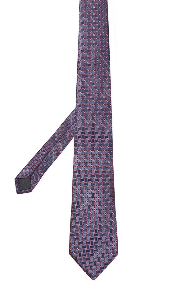 Мужской шелковый галстук GIORGIO ARMANI темно-синего цвета, арт. 360054/4R923 | Фото 3 (Нос: Не проставлено; Материал: Текстиль, Шелк; Принт: С принтом)