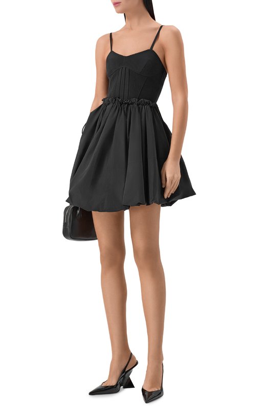 Комбинированное платье The Attico 260WCA00460/PLL011AA Чёрный  260WCA00460/PLL011AA Фото 2