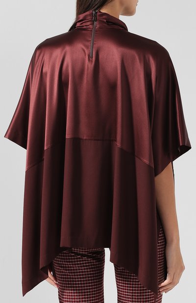 Шелковый топ свободного кроя с воротником-стойкой BRUNELLO CUCINELLI, арт. M0C59E5504, фото 4
