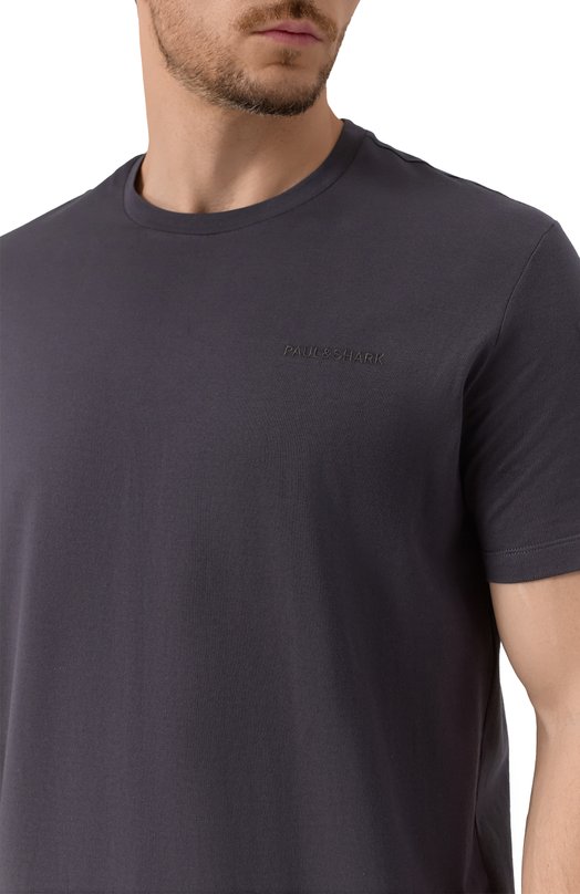 Хлопковая футболка Paul&Shark 15311607 Серый  15311607 Фото 5