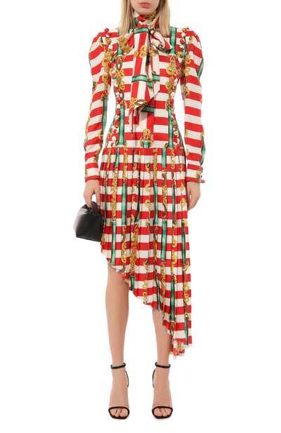 Шелковое платье GUCCI красного цвета по цене 532800 руб., арт. 564756 ZABDV, фото 2 Шелковое платье GUCCI, арт. 564756 ZABDV, фото 2