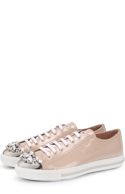 Ла кированные кеды с декорированным мысом MIU MIU, арт. 5E8557/0WG, фото 1