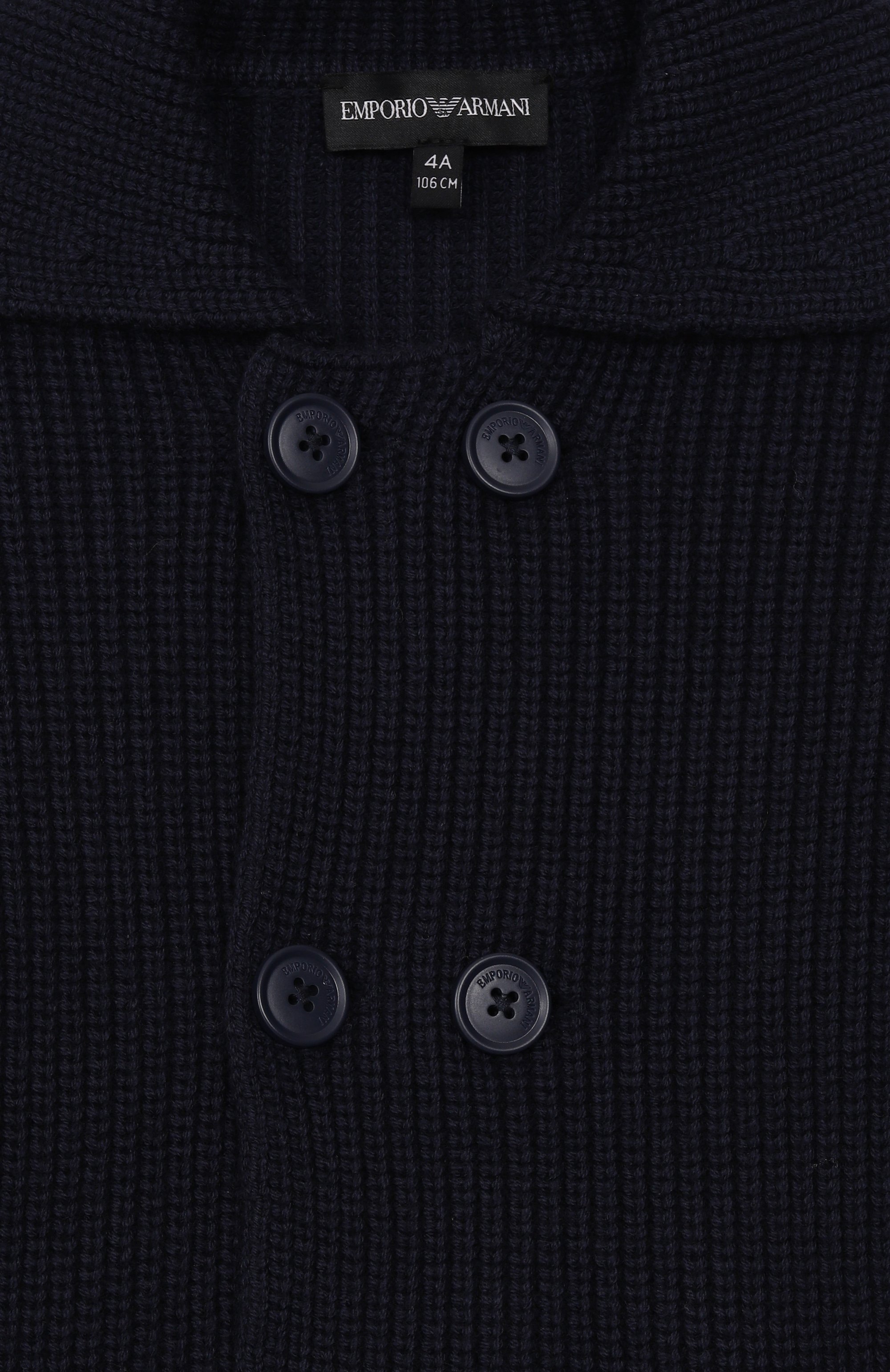 Кардиган из хлопка и шерсти EMPORIO ARMANI, арт. EB000653/AF17338, фото 3