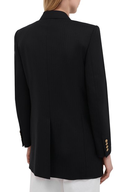 Шерстяной жакет SAINT LAURENT темно-синего цвета по цене 277500 руб., арт. 649084/Y5C05, фото 4 Шерстяной жакет SAINT LAURENT, арт. 649084/Y5C05, фото 4