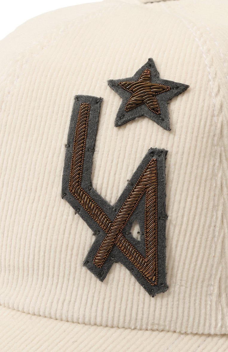 Женская хлопковая бейсболка LORENA ANTONIAZZI молочного цвета, арт. A24219CE01D/4245 | Фото 4 (Материал: Текстиль, Хлопок; Нос: Не проставлено)