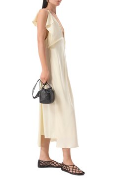 Женская сумка dumpling JIL SANDER черного цвета, арт. J07WG0090/P7365 | Фото 7 (Ремень/цепочка: На ремешке; Размер: mini; Материал: Натуральная кожа)