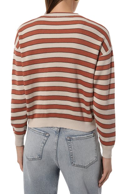 Хлопковый пуловер BRUNELLO CUCINELLI оранжевого цвета по цене 154000 руб., арт. M1919B1331, фото 4 Хлопковый пуловер BRUNELLO CUCINELLI, арт. M1919B1331, фото 4