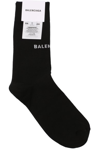 Женские хлопковые носки с логотипом бренда BALENCIAGA, арт. 512473/368B8