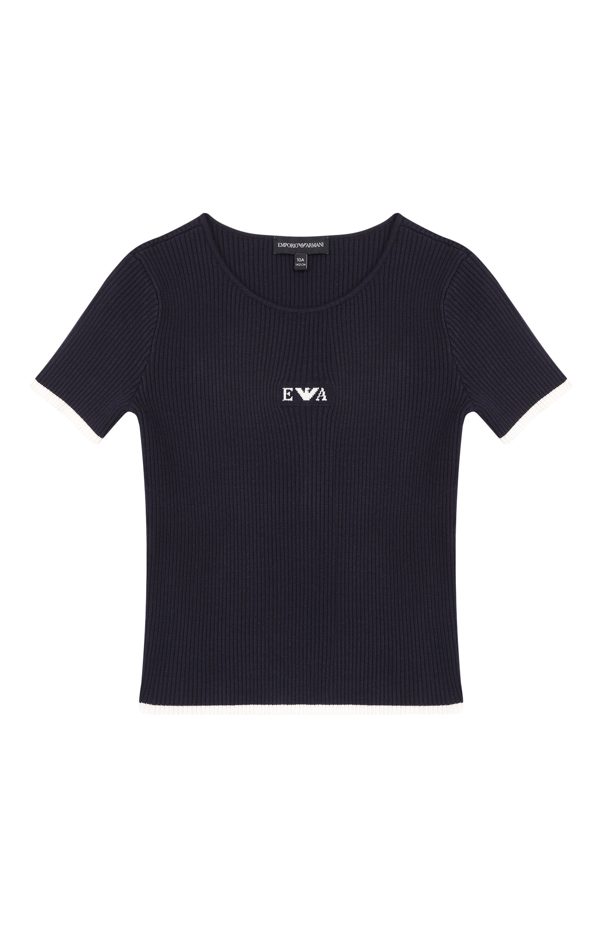 Комплект из футболки и юбки EMPORIO ARMANI темно-синего цвета по цене 31750 руб., арт. EG000767/AF22788, фото 2 Комплект из футболки и юбки EMPORIO ARMANI, арт. EG000767/AF22788, фото 2