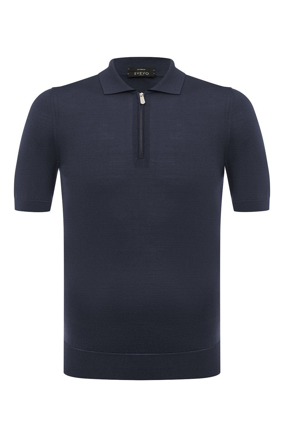 Шелковое поло SVEVO темно-синего цвета по цене 85300 руб., арт. 3501/BSE23/MP35, фото 1 Шелковое поло SVEVO, арт. 3501/BSE23/MP35, фото 1