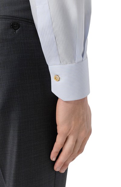 Хлопковая сорочка KITON светло-голубого цвета по цене 76300 руб., арт. UCCH0948611, фото 5 Хлопковая сорочка KITON, арт. UCCH0948611, фото 5