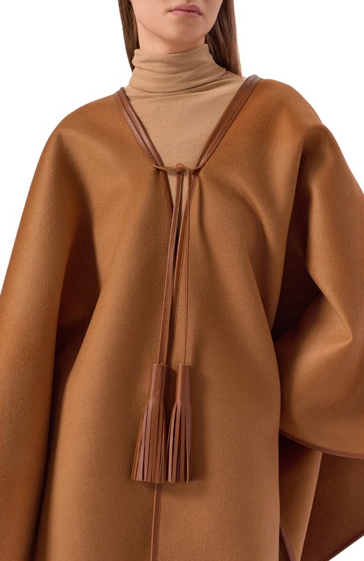 Шерстяное пончо EDOMO C010102FW2526 Коричневый  C010102FW2526 Фото 5