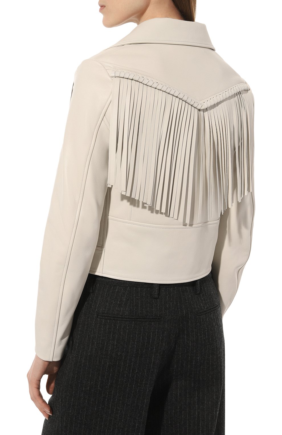 Кожаная куртка ALINE белого цвета по цене 125000 руб., арт. AL030101, фото 4 Кожаная куртка ALINE, арт. AL030101, фото 4
