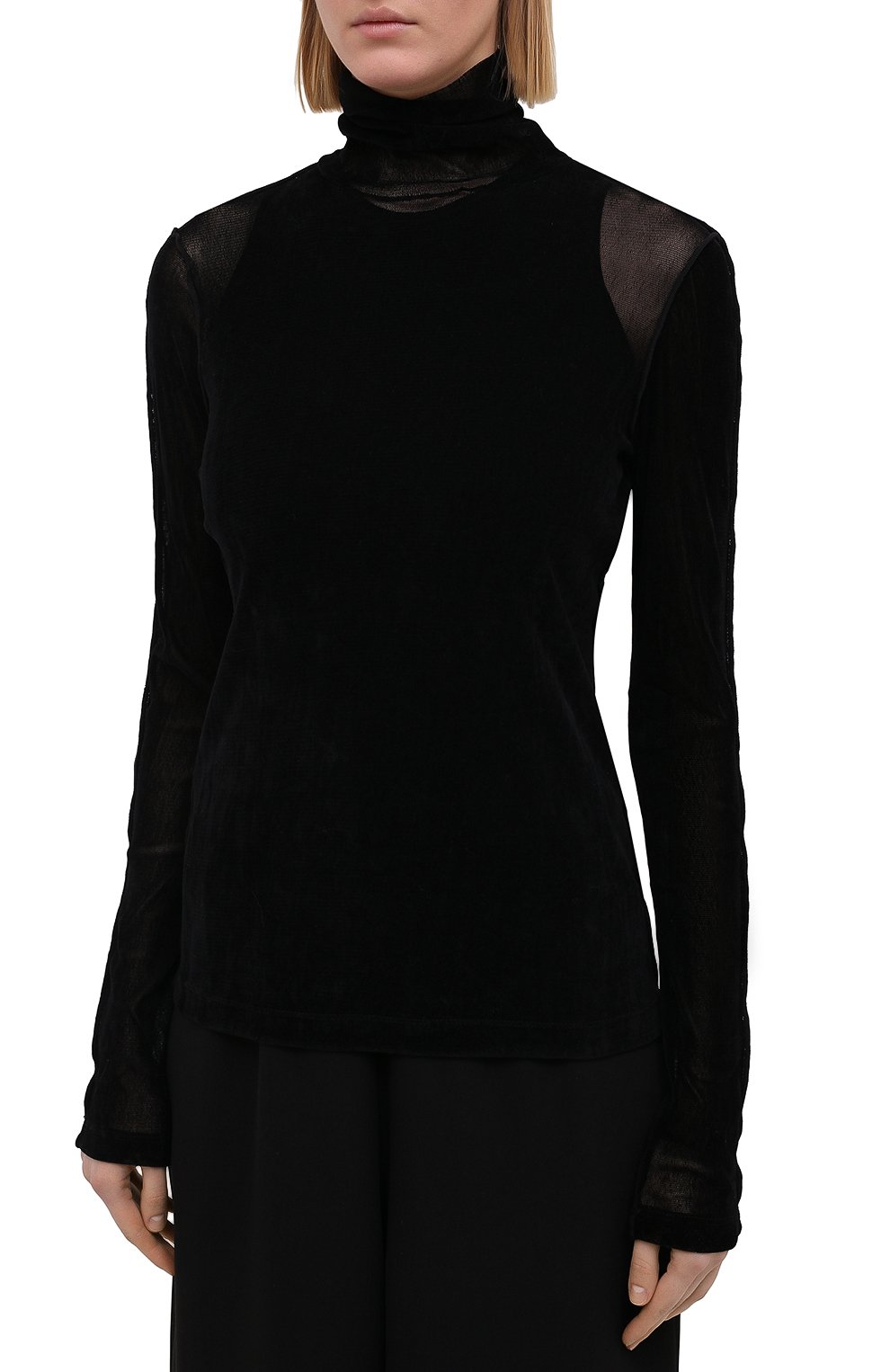 Водолазка HELMUT LANG черного цвета по цене 34200 руб., арт. K10HW509, фото 3 Водолазка HELMUT LANG, арт. K10HW509, фото 3