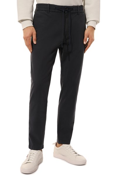 Хлопковые брюки BOSS ORANGE темно-синего цвета по цене 18850 руб., арт. 50523146, фото 3 Хлопковые брюки BOSS ORANGE, арт. 50523146, фото 3