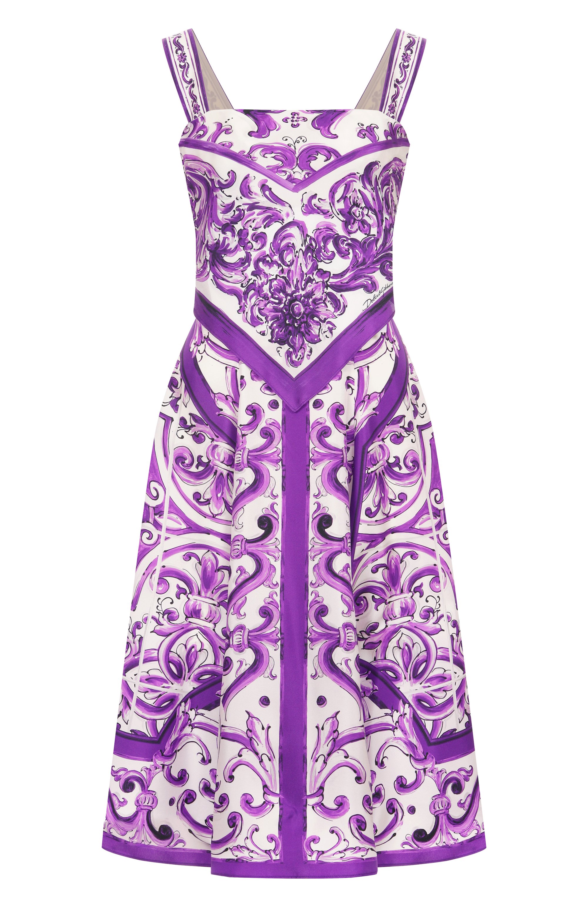 Шелковое платье DOLCE & GABBANA фиолетового цвета по цене 310000 руб., арт. F6TZBT/HI1T1, фото 1 Шелковое платье DOLCE & GABBANA, арт. F6TZBT/HI1T1, фото 1