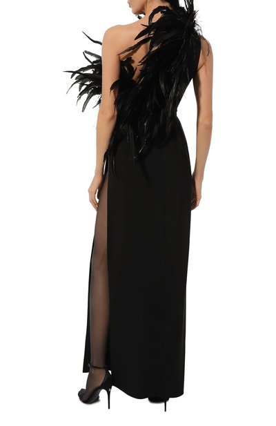 Платье из вискозы с отделкой перьями DOLCE & GABBANA, арт. F6JRFT/FUIAH, фото 4