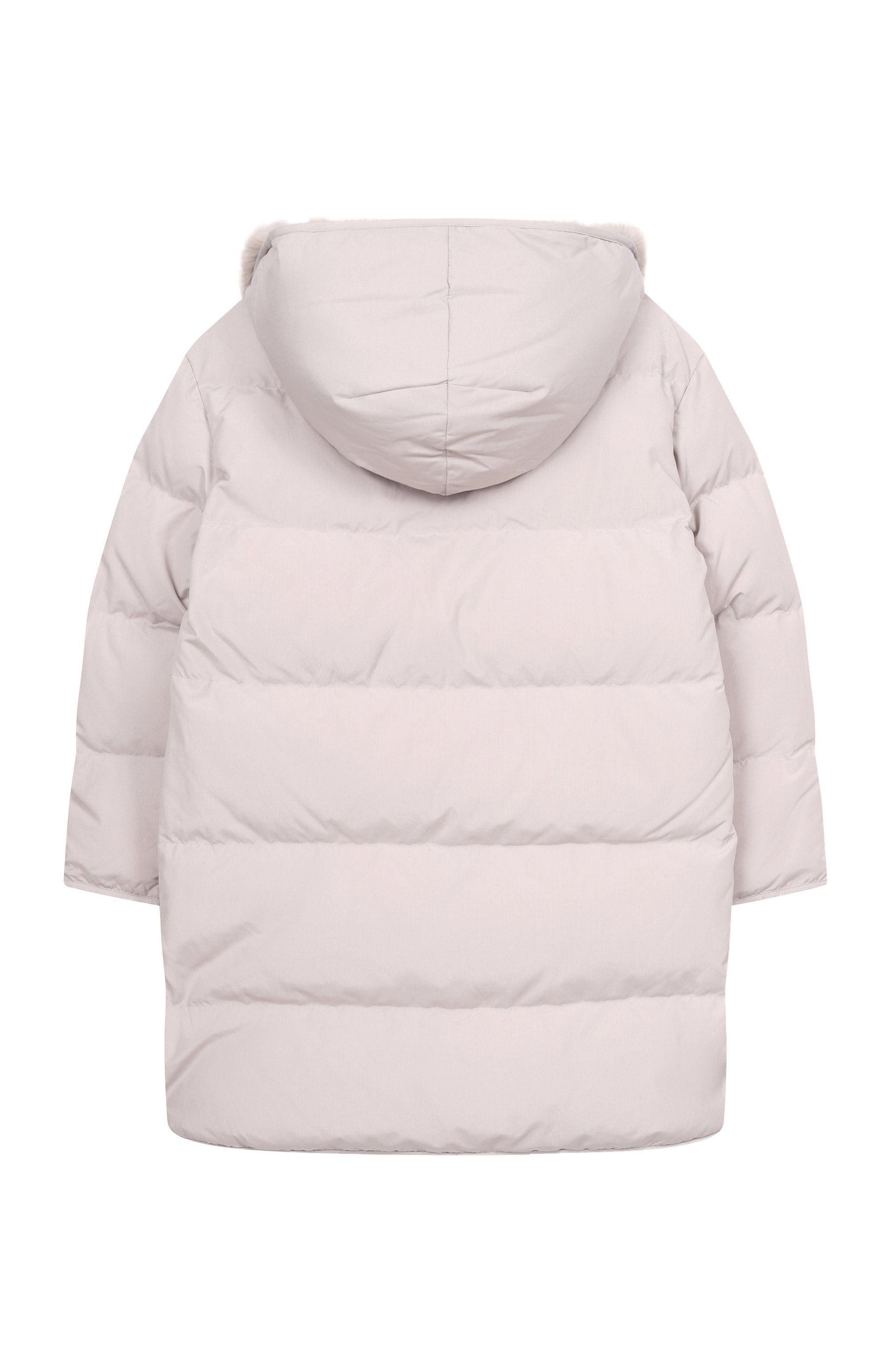 Пуховое пальто с отделкой из кролика YVES SALOMON ENFANT, арт. 26WEM905XXJ06X_002, фото 2