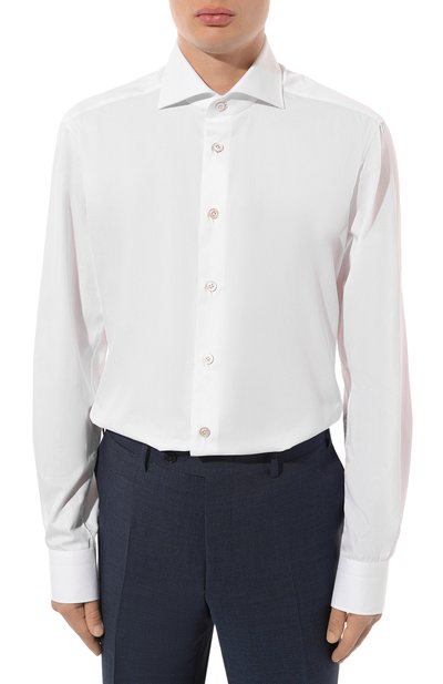 Хлопковая сорочка KITON белого цвета по цене 87550 руб., арт. UCCH0660701, фото 4 Хлопковая сорочка KITON, арт. UCCH0660701, фото 4