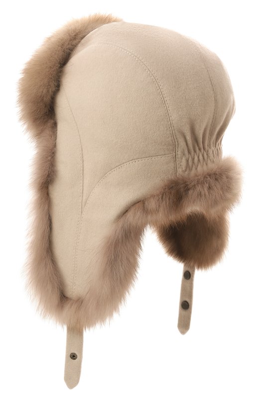 Шапка-ушанка Star с отделкой из меха соболя Black Sable BS-24001PB Кремовый  BS-24001PB Фото 3