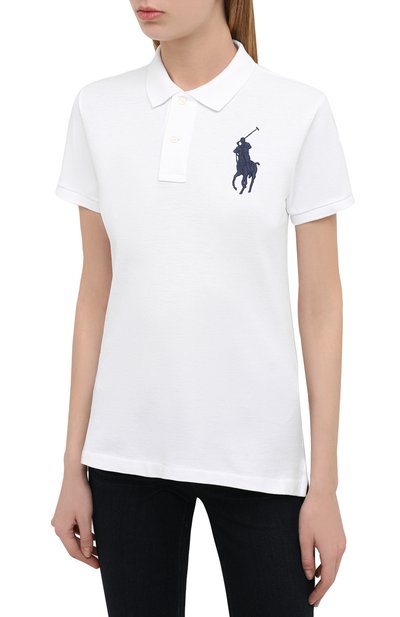 Хлопковое поло с вышитым логотипом бренда POLO RALPH LAUREN, арт. 211505656, фото 3