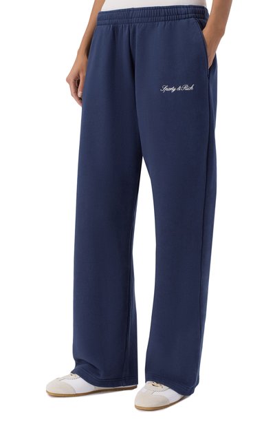 Хлопковые брюки SPORTY AND RICH синего цвета по цене 32200 руб., арт. PA071712326BL132, фото 3 Хлопковые брюки SPORTY AND RICH, арт. PA071712326BL132, фото 3